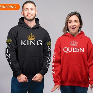 King Queen Hoodie Red King Hoodie for Man King and Queen Hoodie Queen Hoodie King Hoodie King and Queen Crown Couples Matching Hoodies Etsy Canada