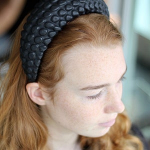 Brown Leather Glamour Headpiece, Chocolate Brown Leather Cocktail Hat, Halo Headband, Black Leather Fascinator, Wedding Guest Hat image 7