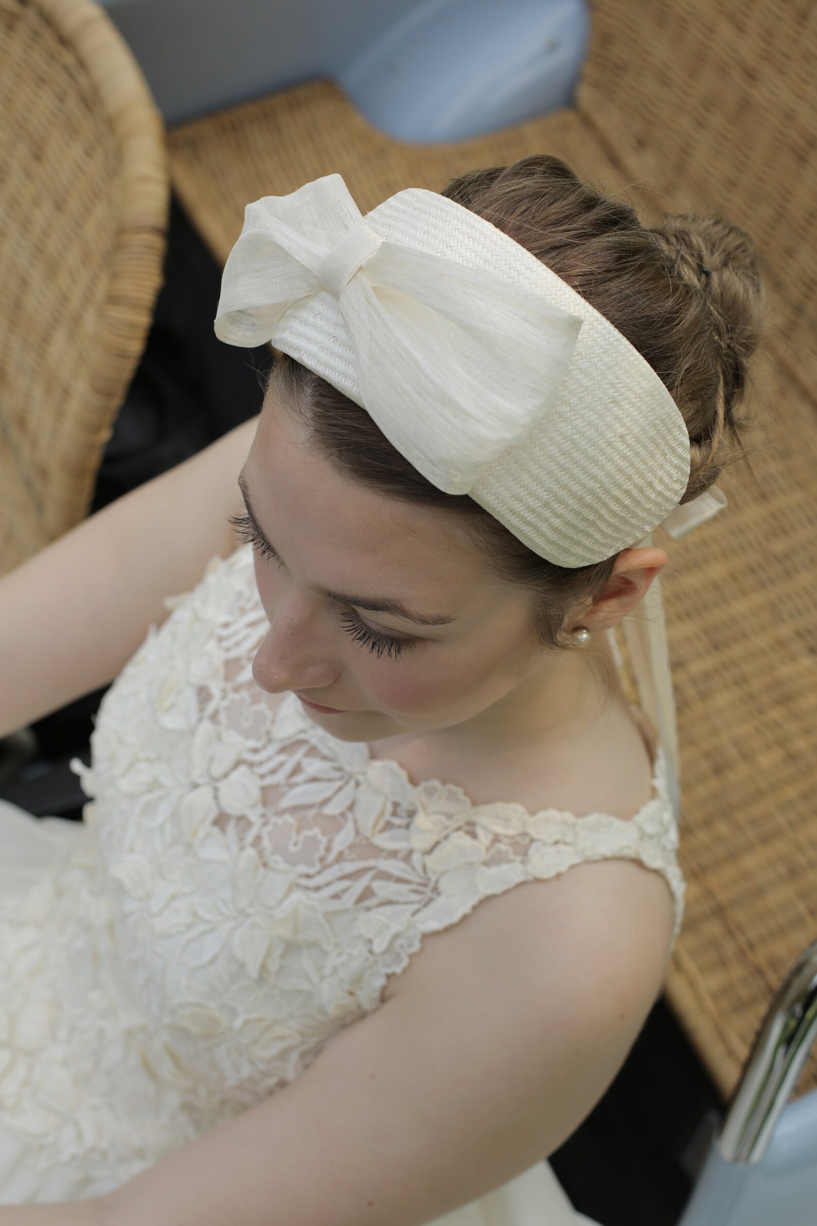 Wedding Bow Headband, Bridal Fascinator, Silk Wedding Bow, Big Bow