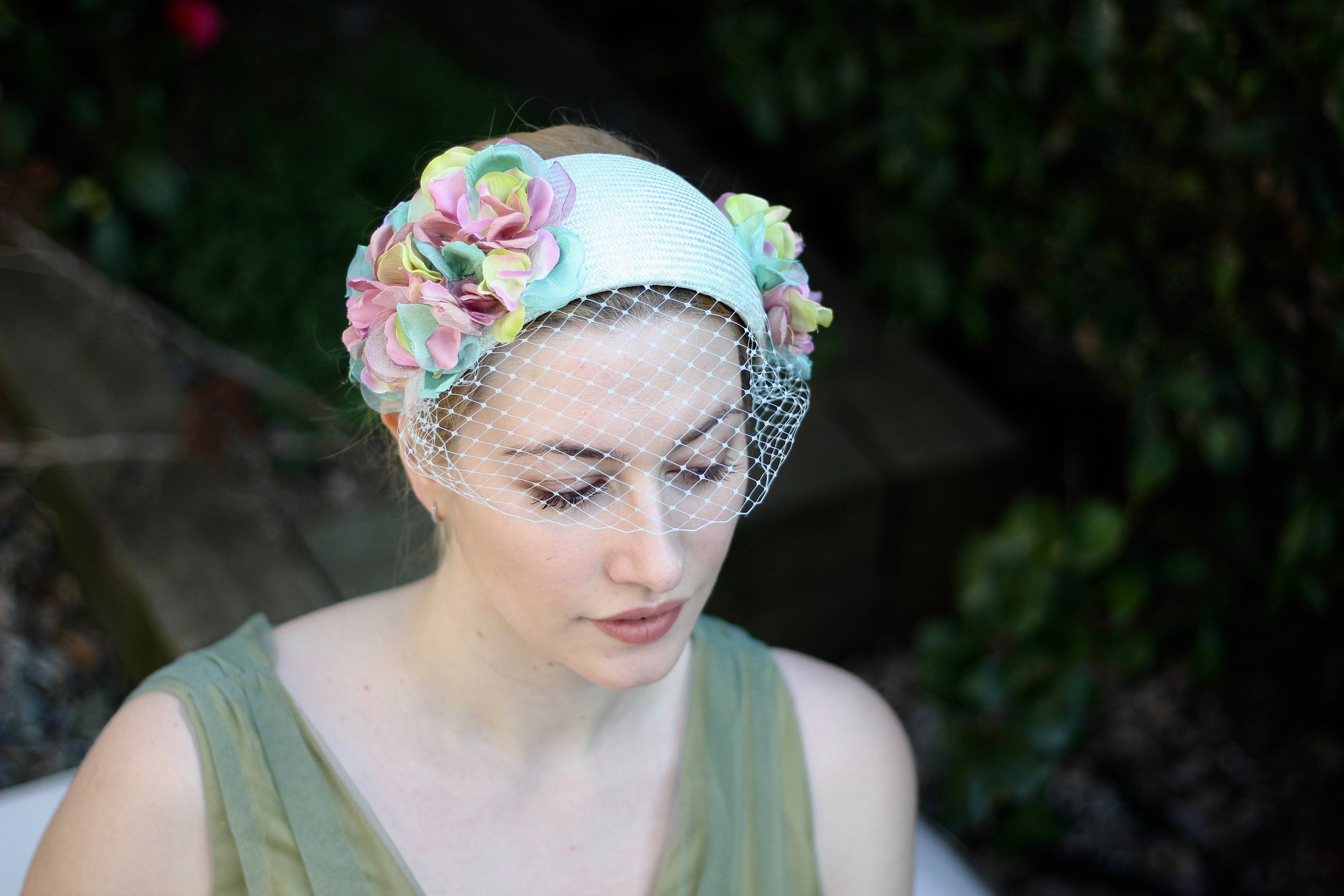 Floral Headband, Wedding Headpiece, Derby Fascinator, Bridal Headpiece