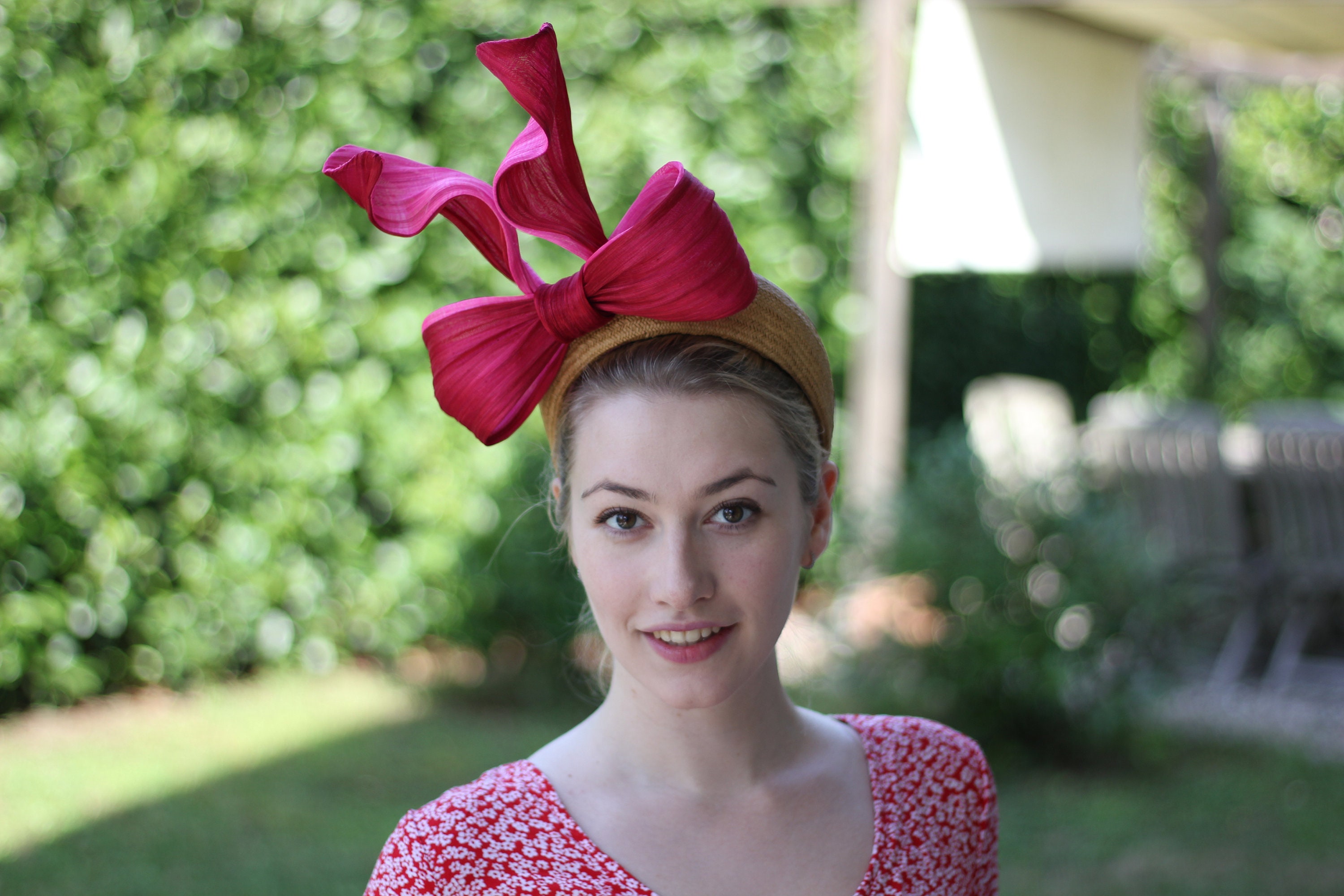 Abaca Silk Bow Big Bow Headband Royal 