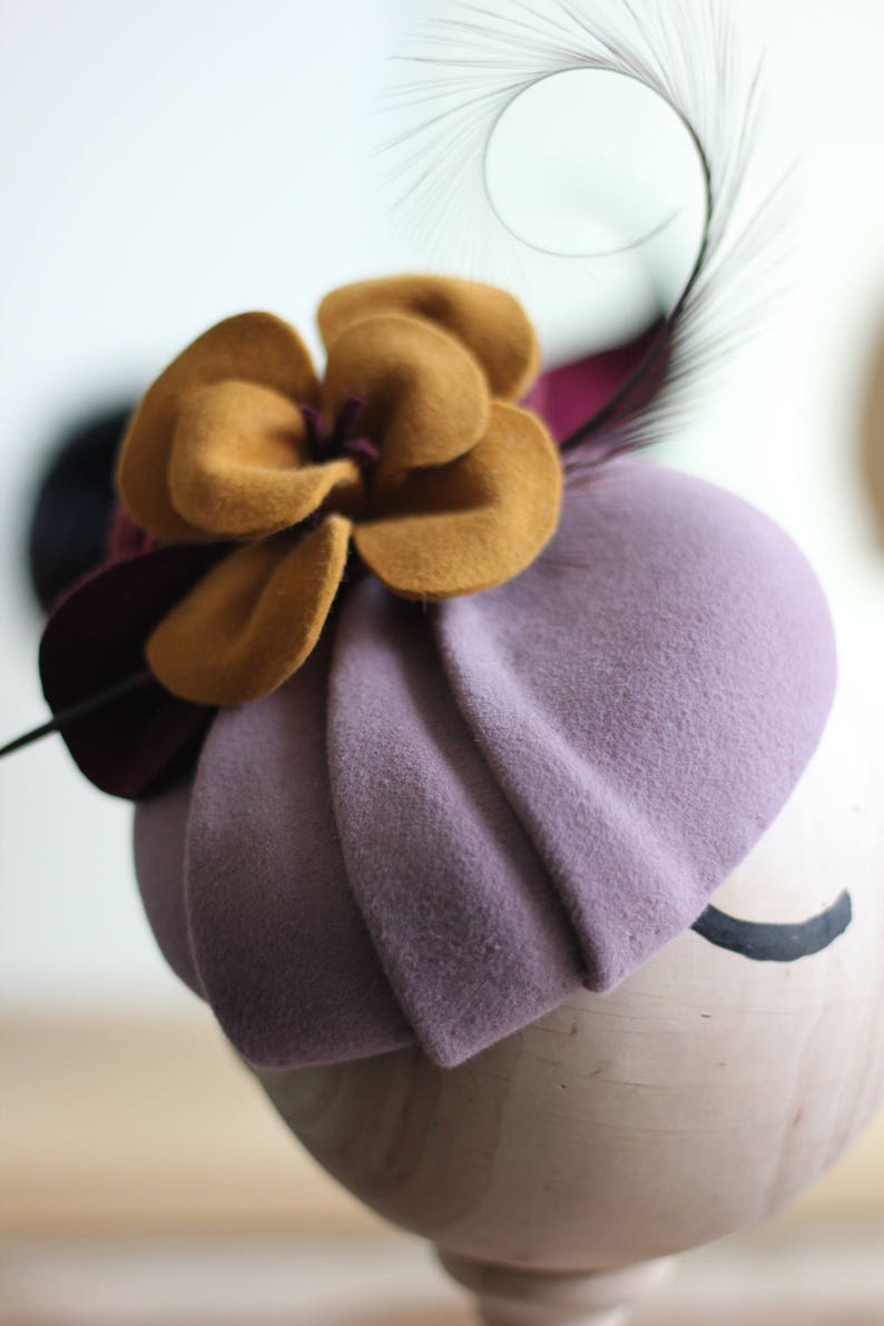 Lilac Orchid Pillbox Hat Purple Wedding Hat Cocktail Hat Etsy