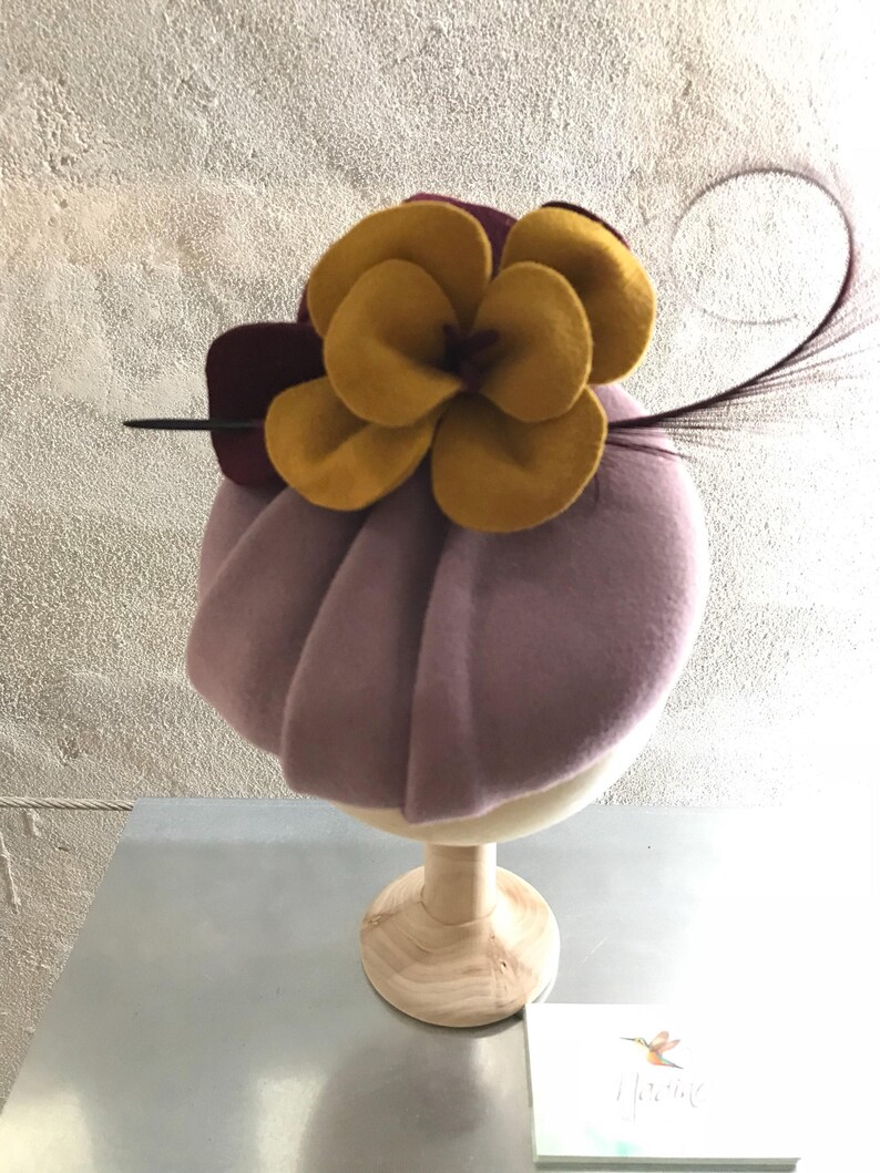 Lilac Orchid Pillbox Hat Purple Wedding Hat Cocktail Hat Etsy