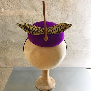 Dragonfly Hatinator, Occasion Fascinator, Leopard Print Fascinator, Women Headpiece, Pillbox Hat, Women Mini Hat, Derby Hat, Royal Ascot Hat