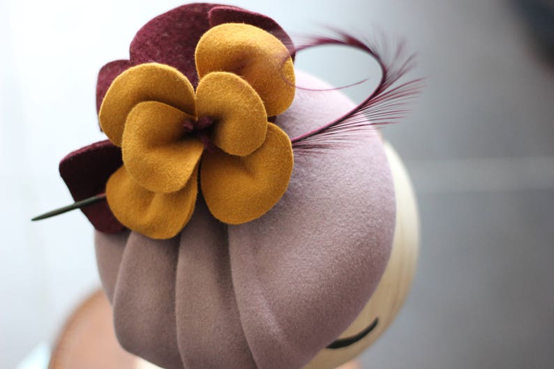 Lilac Orchid Pillbox Hat Purple Wedding Hat Cocktail Hat Etsy