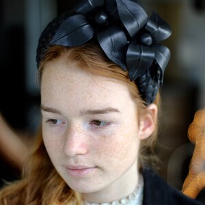 Chocolate Leather Wildflowers Headpiece main image 0