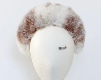 Fur Halo Headband, Winter Natural Fur Halo Crown, Special Occasion Fur Headdress, Wedding Guest, Winter Wedding