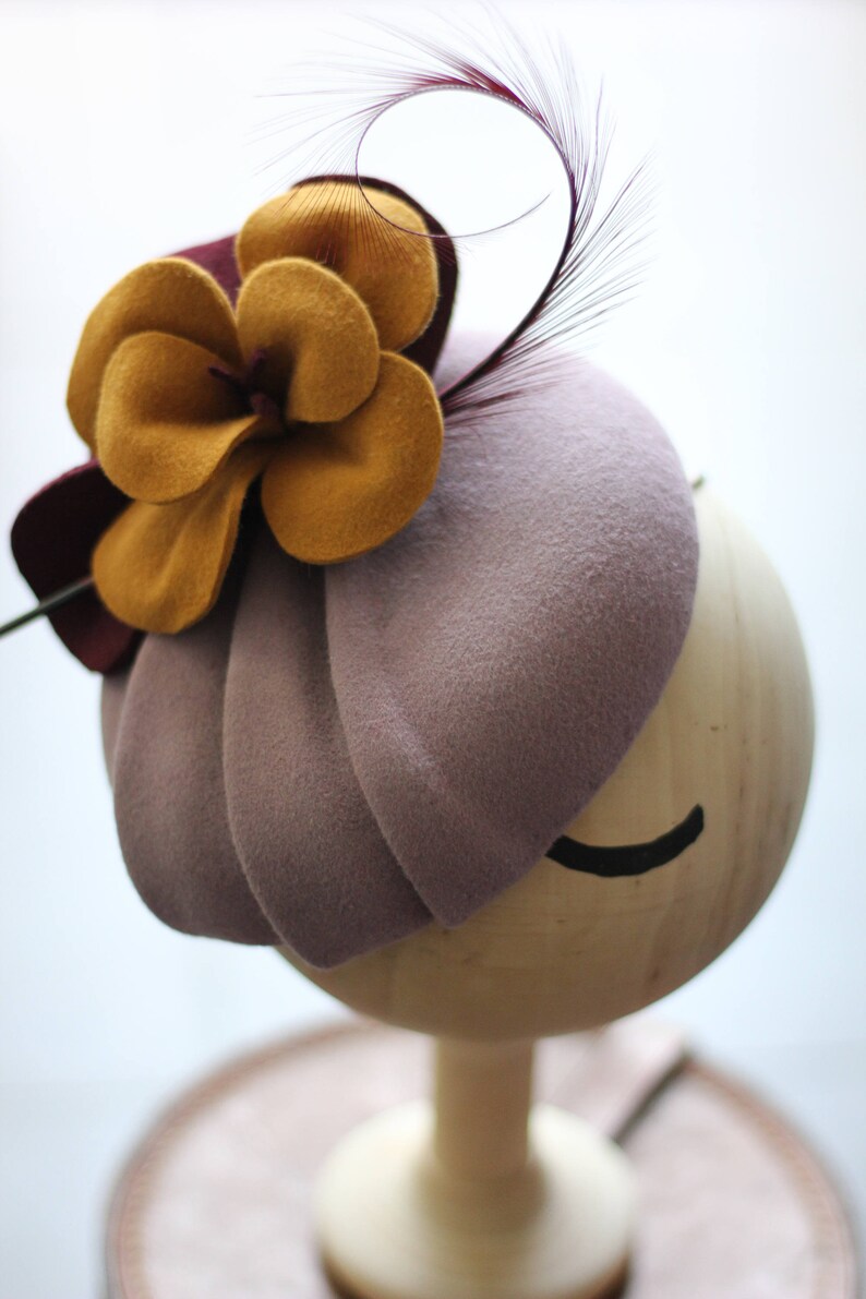 Lilac Orchid Pillbox Hat Purple Wedding Hat Cocktail Hat Etsy