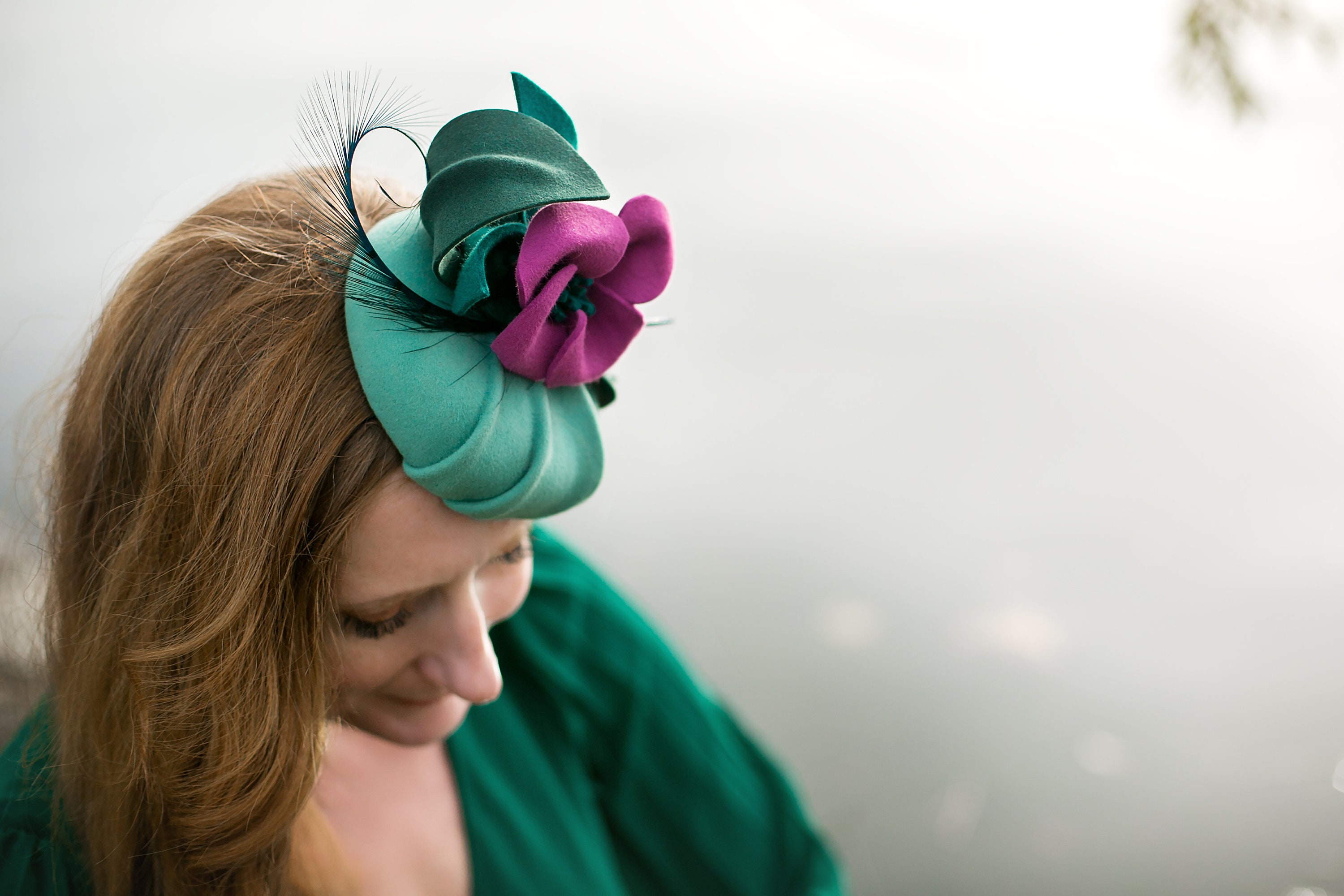 Felt Percher Hat Fascinator With Felt 