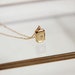 Solid rectangle emerald cut pendant 14K Gold Vermeil necklace, sterling silver polaris star celestial minimal charm, christmas bridesmaid 