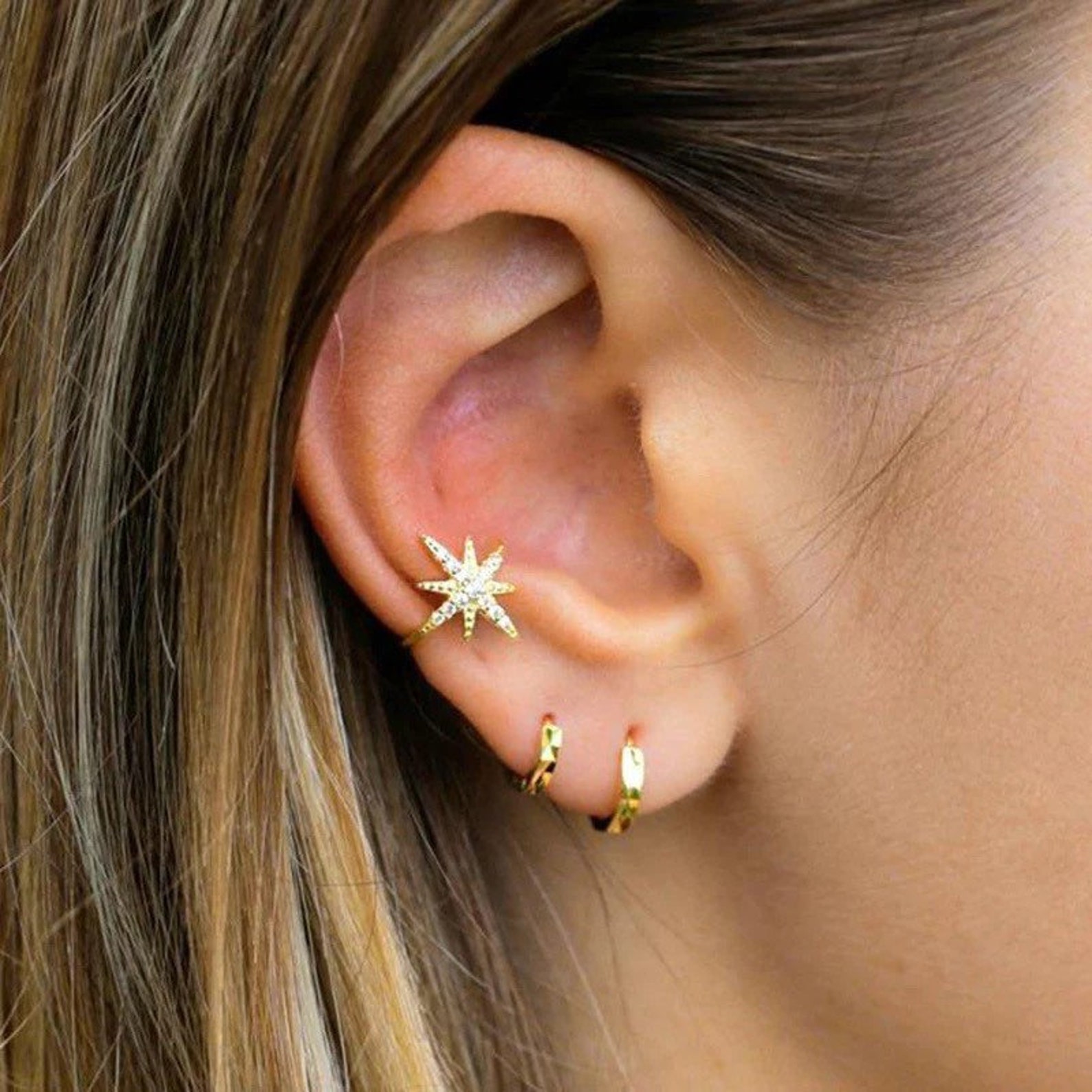 Polaris Star Ear Cuff Cz Ear Cuff Dainty Ear Cuff Etsy Australia