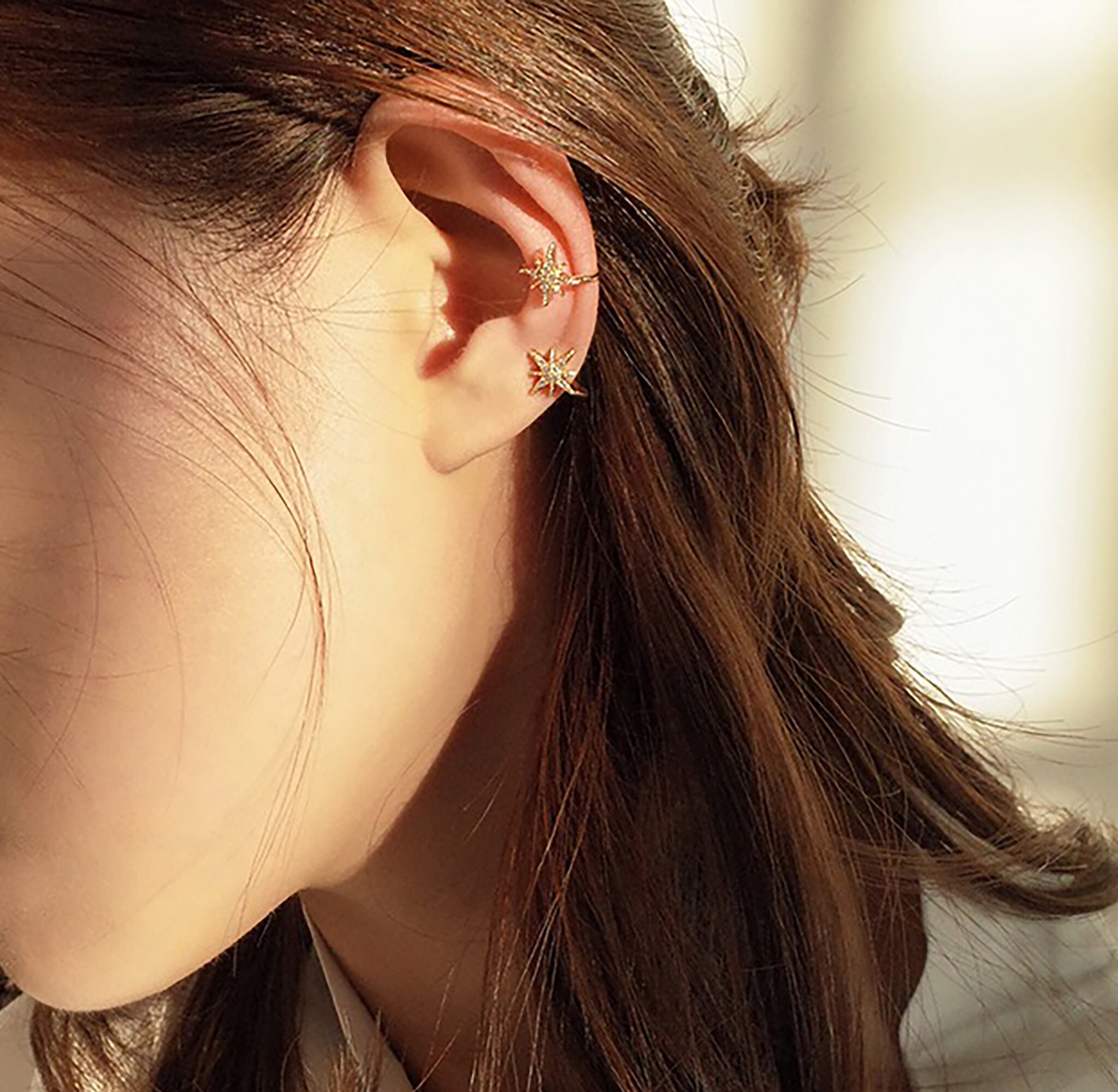 Polaris Star Ear Cuff Cz Ear Cuff Dainty Ear Cuff Etsy Australia