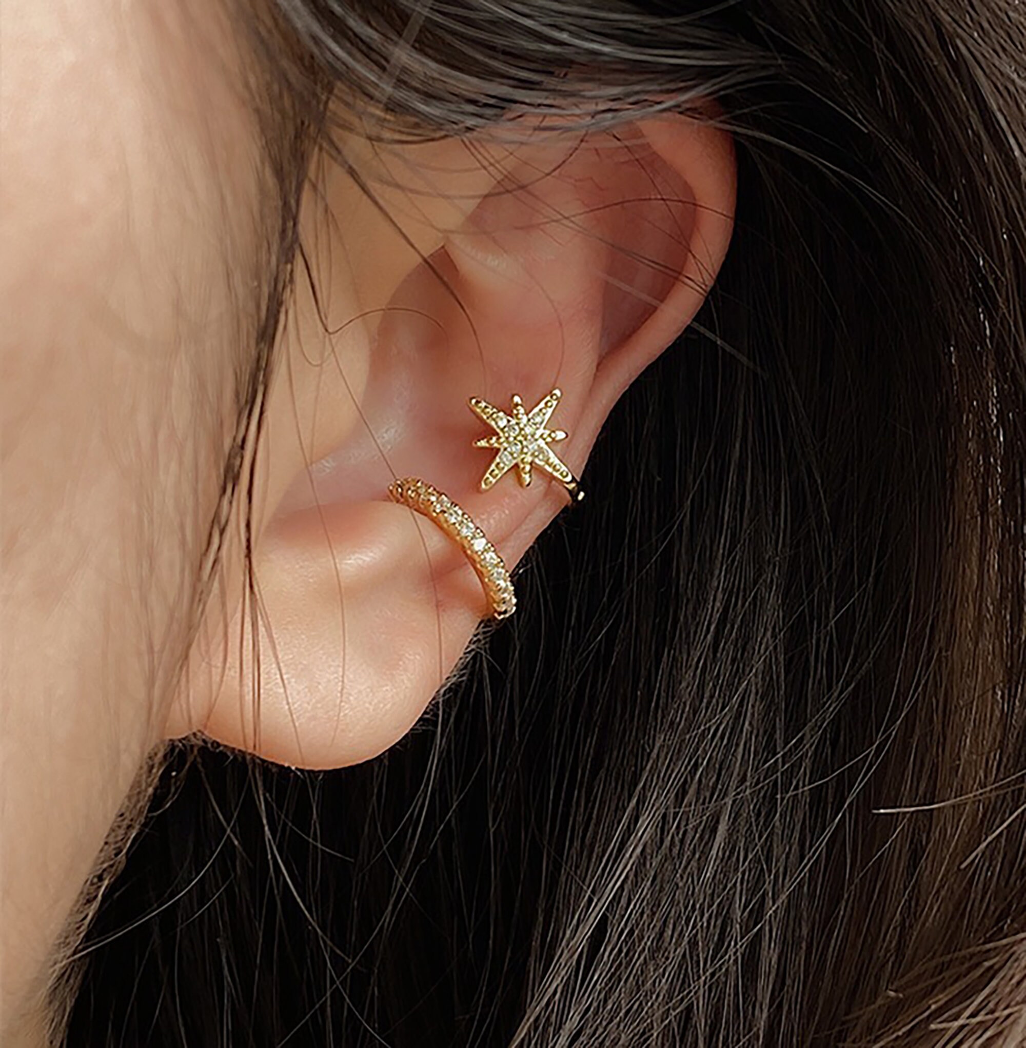 Polaris Star Ear Cuff Cz Ear Cuff Dainty Ear Cuff Etsy Australia