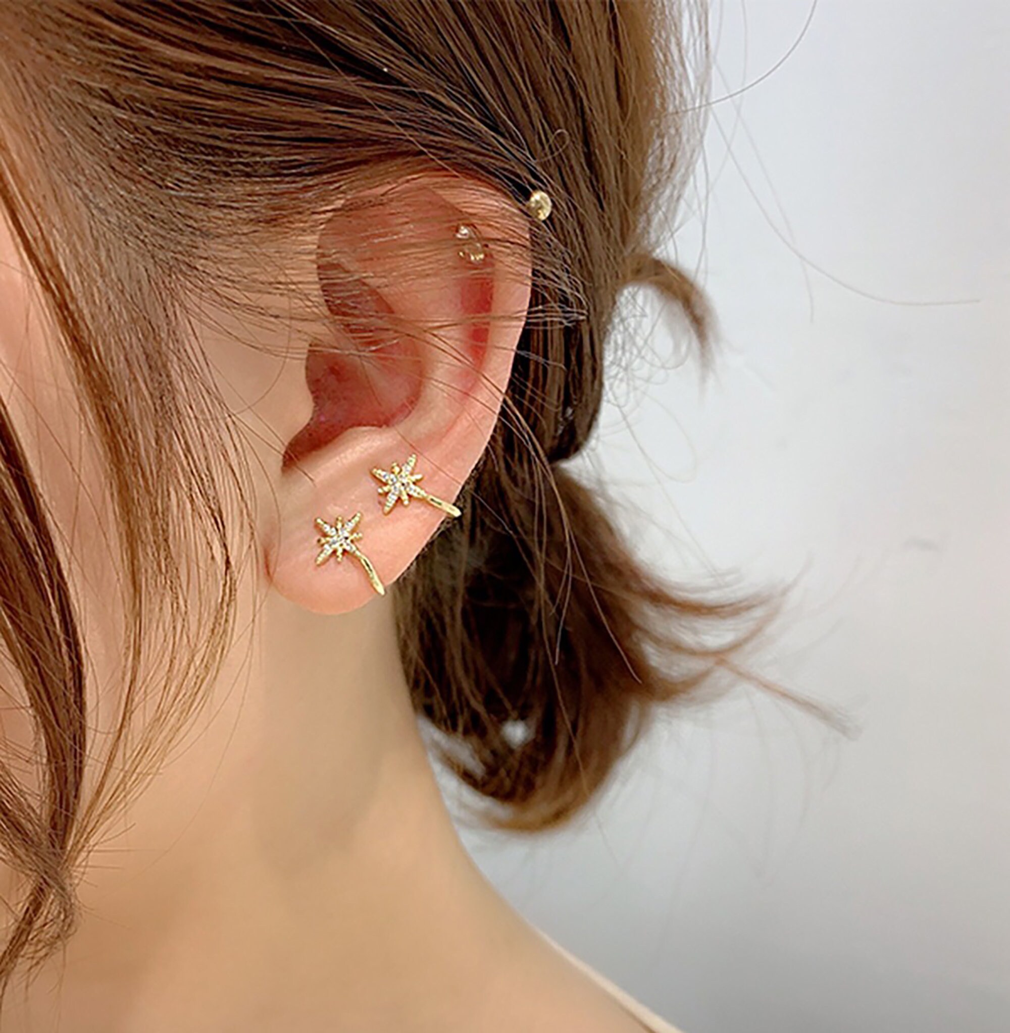 Polaris Star Ear Cuff Cz Ear Cuff Dainty Ear Cuff Etsy Australia