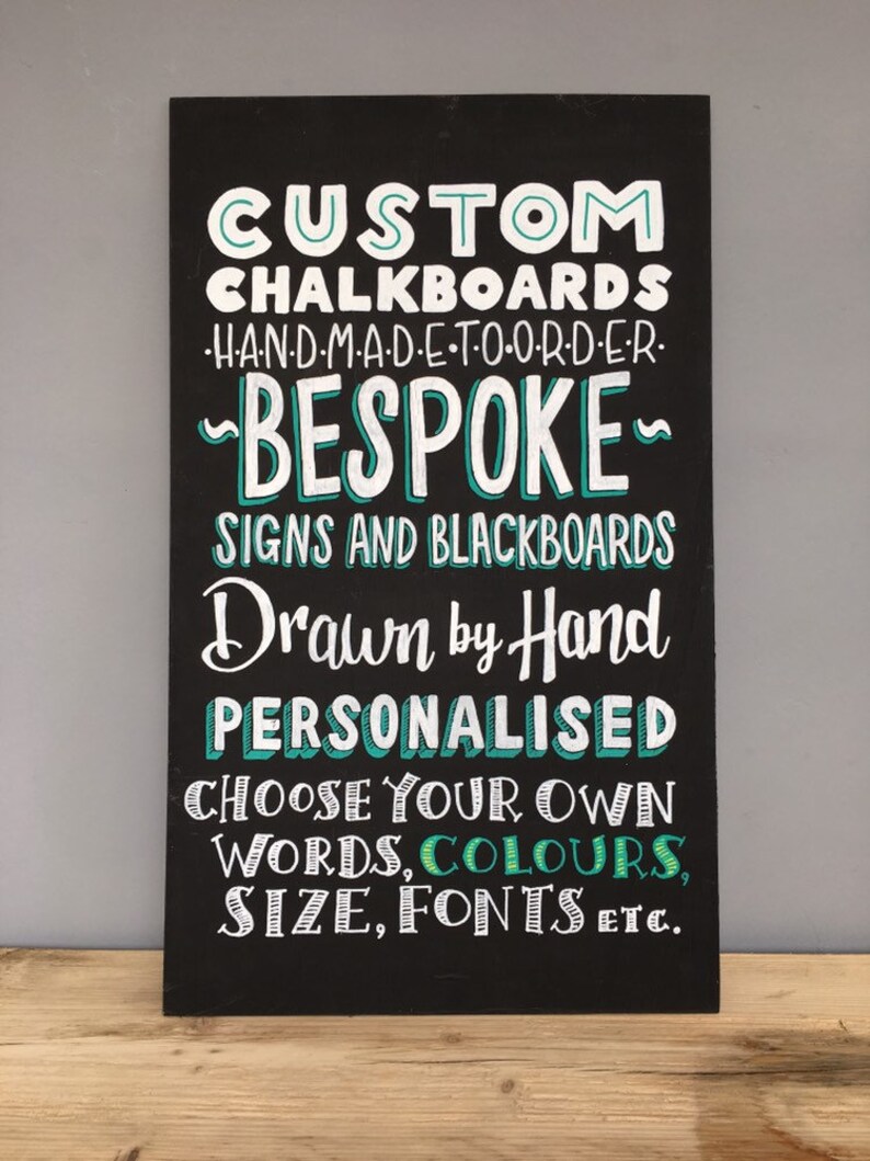 Custom Handmade Blackboards Signs, Made to Order, Personalised