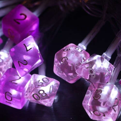 Charmed Polyhedral Dice String Lights Etsy