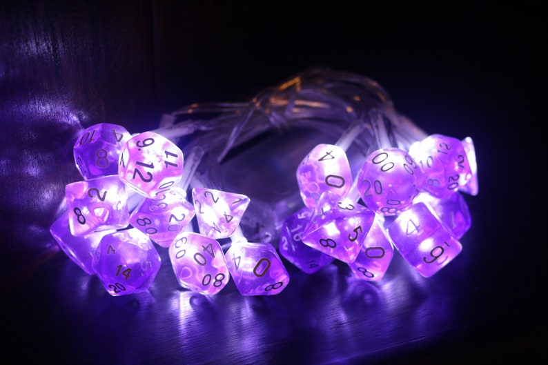Single Color Polyhedral Dice String Lights Etsy