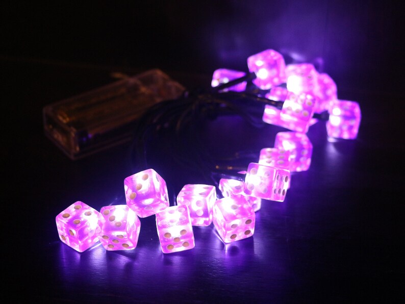 Purple D6 Dice String Lights Etsy