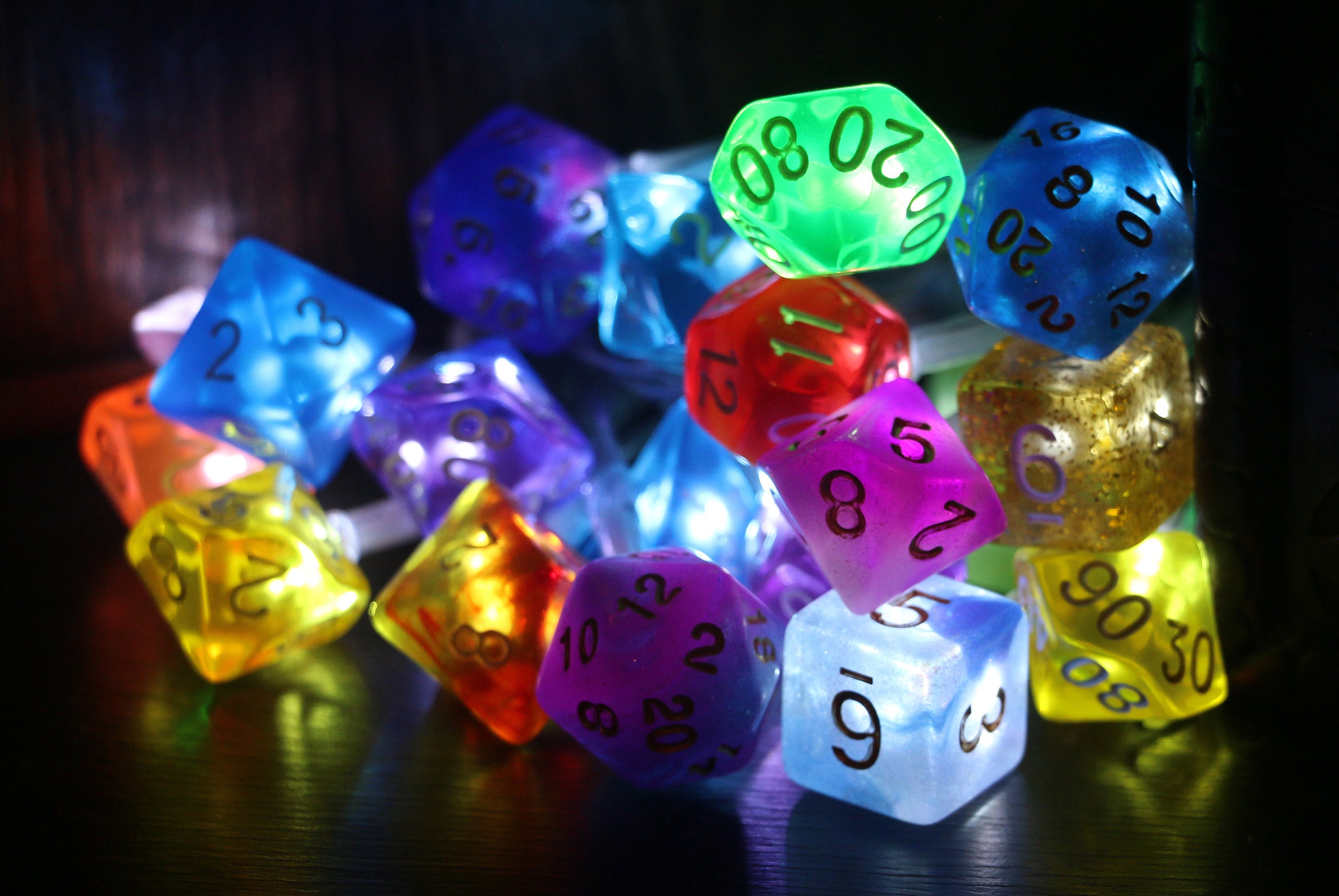 Color Spray Polyhedral Dice String Lights Battery Powered Etsy UK
