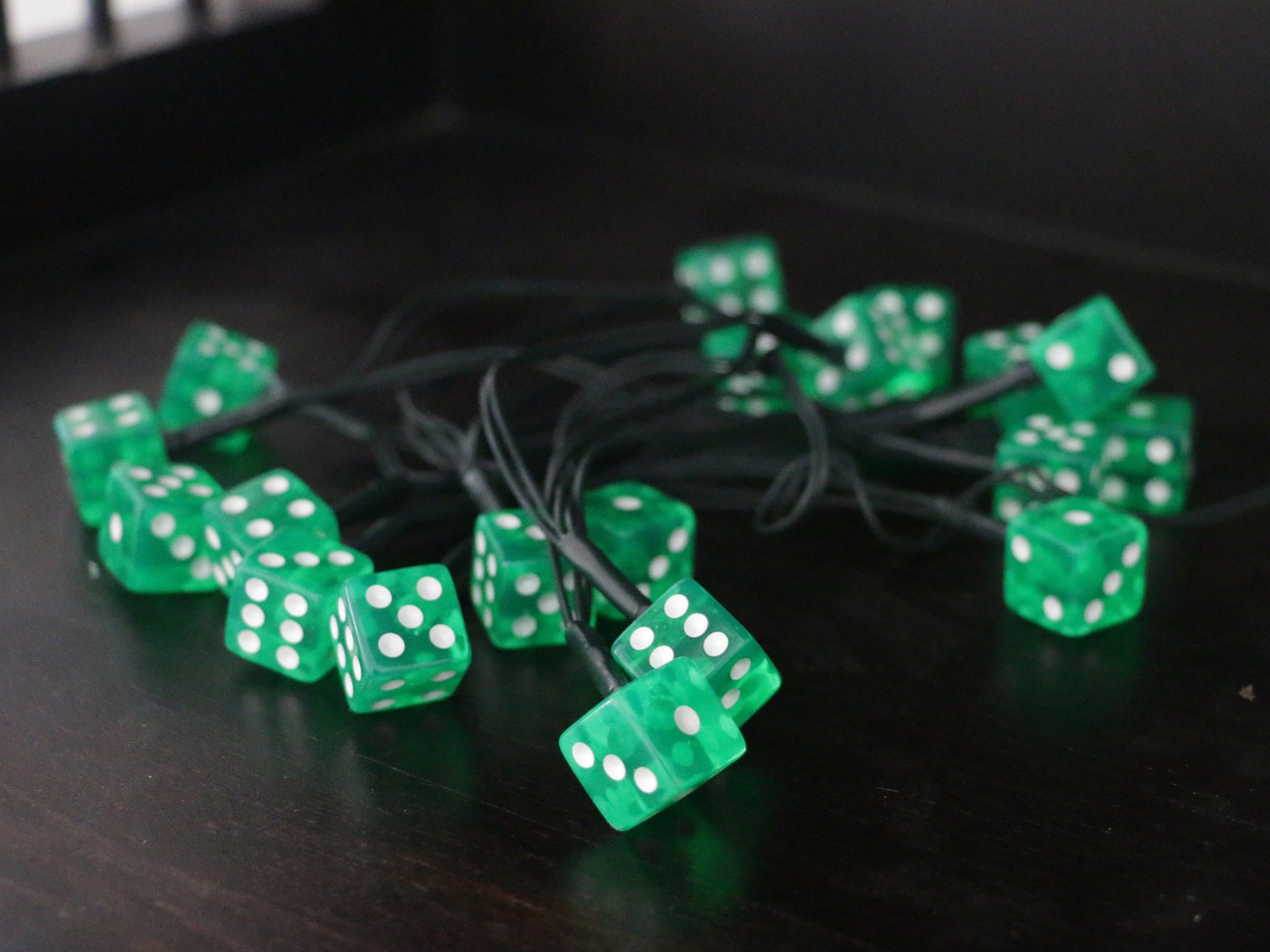 Green D6 Dice String Lights Etsy