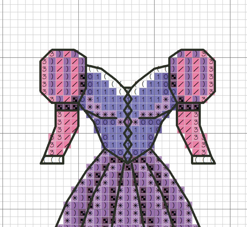 Disney cross stitch pattern Disney princess dress cross stitch Etsy