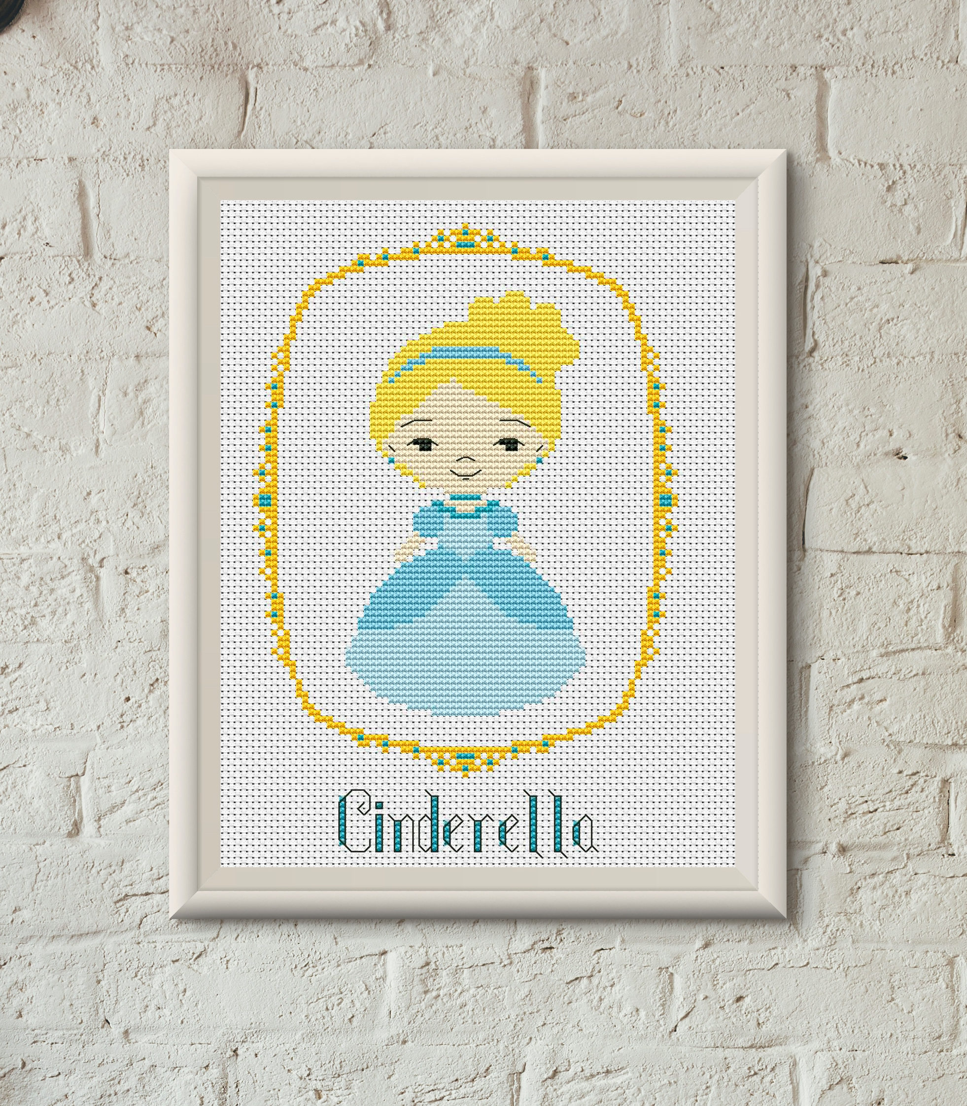 Disney cross stitch pattern Cinderella in pdf. Etsy