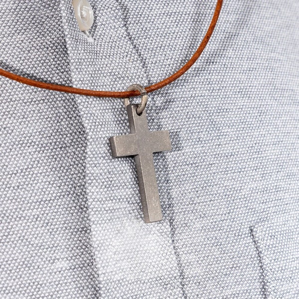 Titanium Cross, Hypoallergic Christian Custom Accessory, Necklace or Keychain