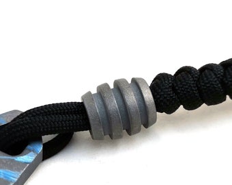 Titanium EDC Bead Knife Lanyard - Oxidized Worry Bead