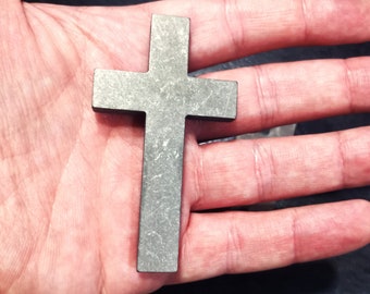 Cruz de titanio grande, accesorio cristiano personalizado hipoalergénico, collar o llavero