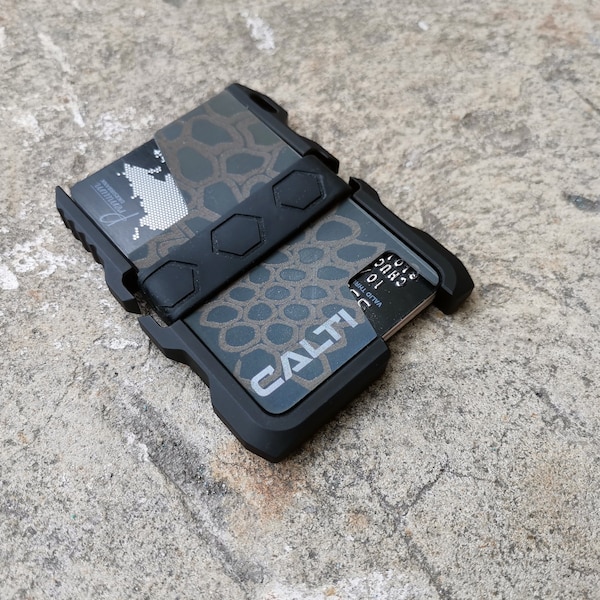 Tactical Black Minimalist Wallet, RFID Blocking, Aluminum Titanium