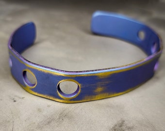 Custom Anodized Titanium Cuff Bracelet: Hypoallergenic Water-Resistant Design