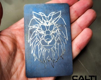 Custom Titanium RFID Blocking Card, Splash Anodized Poly Animal Design