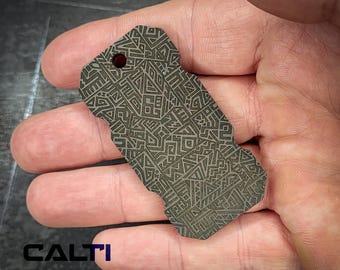 Thick Custom Patterned Titanium Tag, Military Badge, Hypoallergenic Medical Alert