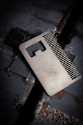 Titanium Card Size Mustache Comb from Calti, edc tool, tactical tool, edc, every day carry, titanium edc, tactical edc, beard comb, comb
