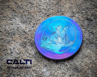 Large Titanium EDC Worry Coin – Custom Engraved, Haptic Fidget Toy