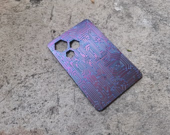 Custom Titanium RFID Blocking Card, EDC Multi Tool