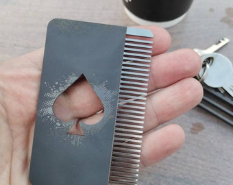 Titanium Card Beard Comb, Calti EDC Wallet Tool