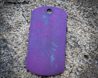 Heat Anodized Titanium Tag: Engraved Military/Medical Alert Badge