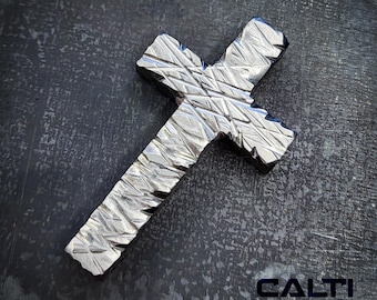 Big Titanium Custom Hand Crafted Cross, Hypoallergic Christian Accessory, Necklace or Keychain