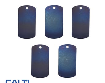 Set of 5 Anodized Titanium Tags: Hypoallergenic Military Badges