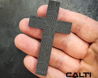 Big Titanium Customized Cross, Hypoallergic Christian Custom Accessory, Necklace or Keychain