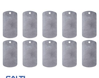 Set of 10 Titanium Tags: Hypoallergenic Military Badges