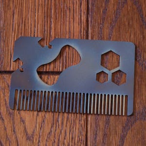 Titanium Multitool-Moustache-Kamm von Calti, edc-Tool, taktisches Werkzeug, edc, jeden Tag tragen, titanium edc, taktisches edc, Bartkamm, Kamm
