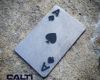 Ace of Spades Titanium RFID Blocking Card, EDC Multi Tool