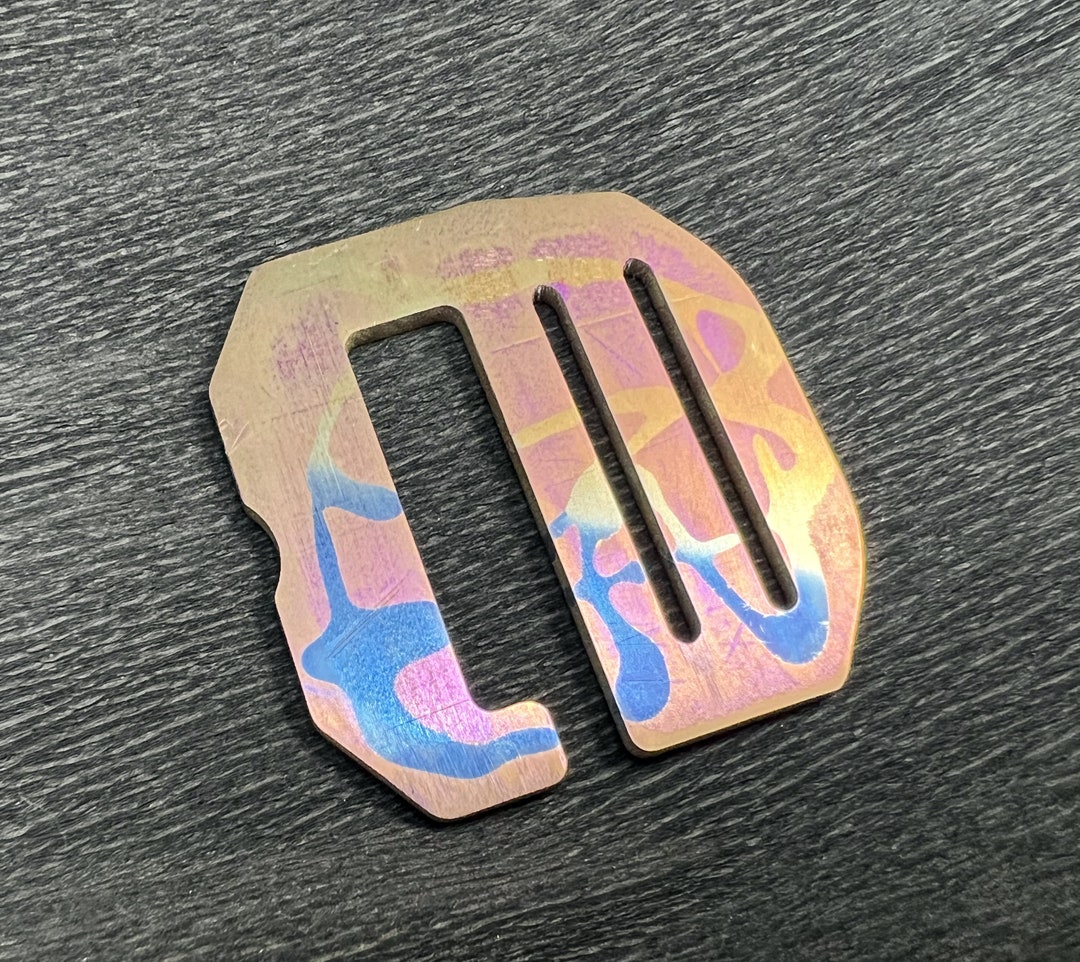 Custom Splash Anodized Titanium G Hook Buckle 38mm, Tri Bar Buckles G Hook Adjuster Slider