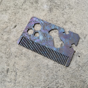 Custom Titan Multitool Schnurrbartkamm, EDC Werkzeug, taktisches Werkzeug, Ec, jeden Tag tragen, Titan Ec, taktisches Ecc, Bartkamm, Kamm