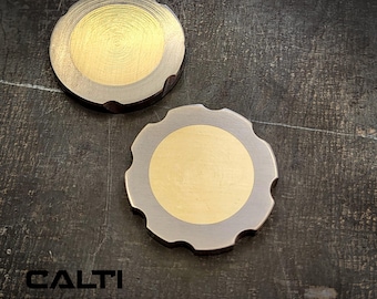 Titanium & Brass EDC Challenge Coin | 32mm Hand-Finished Multi-Metal Token
