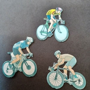 Décorations comestibles pour cupcakes cyclistes en carton