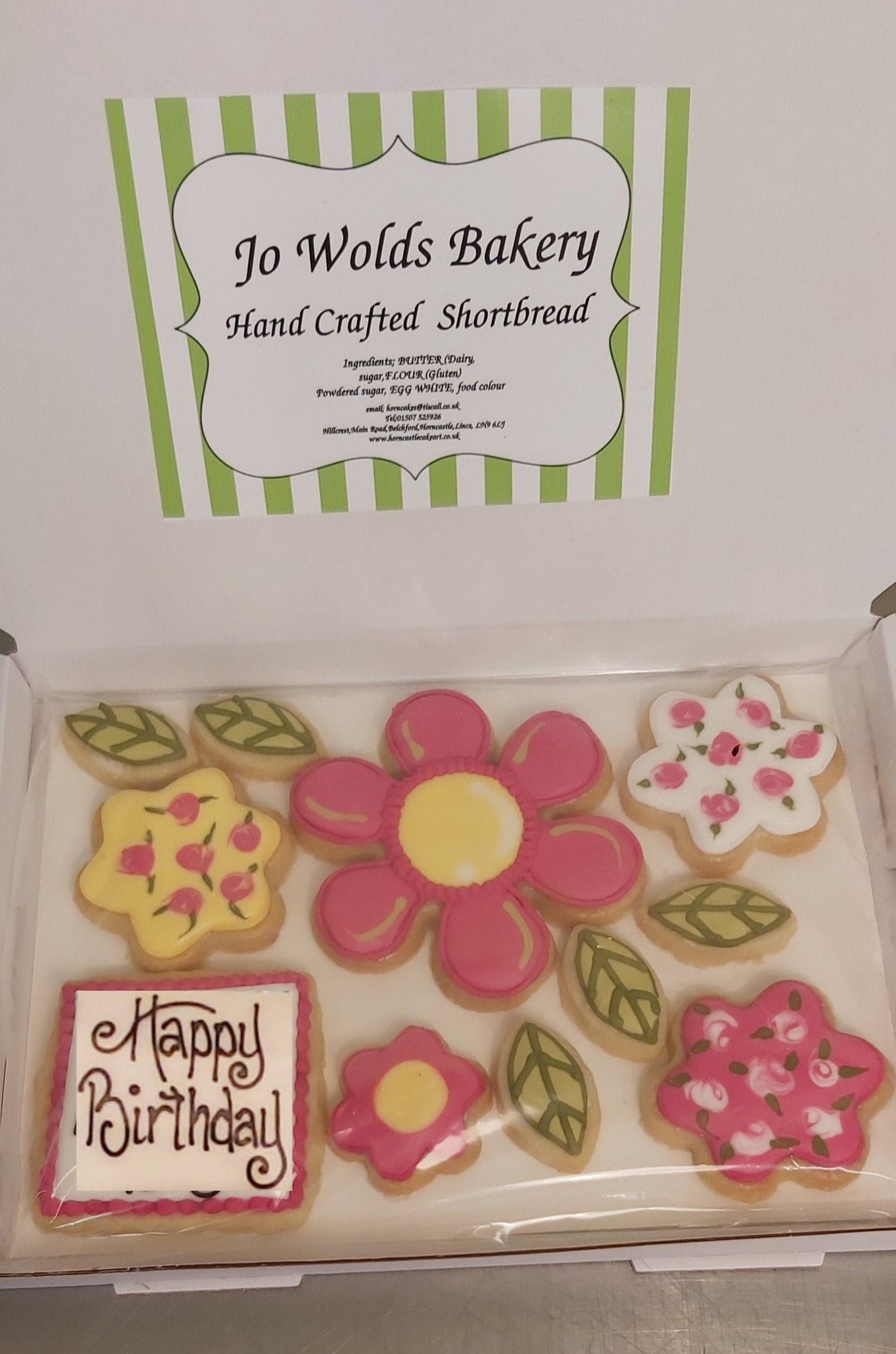 Birthday Flowers Shortbread Biscuits Letterbox Style - Etsy Sweden