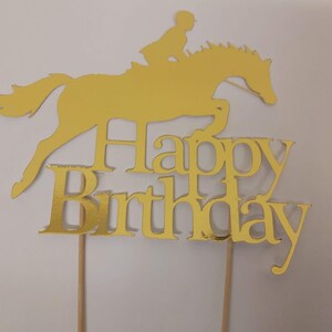 Jinete feliz cumpleaños pastel de cartón topper